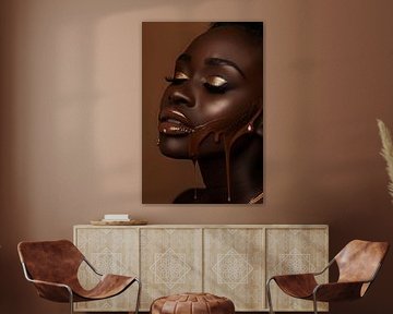 portrait woman with chocolate