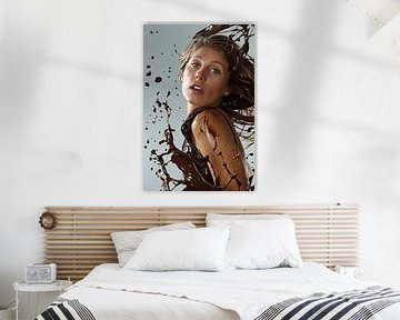 portrait woman with chocolate