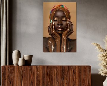 portrait woman with chocolate