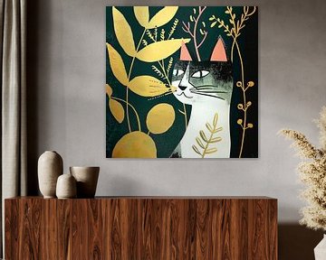 Decoratief katten portret van Vlindertuin-Art
