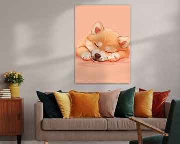 Brown Sleeping Dog Poster | - Ein schönes Poster für Sohn, Tochter, Neffe oder Nichte!