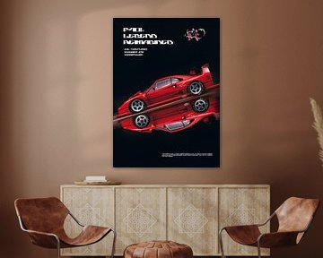 Ferrari F40 Poster van Ali Firdaus