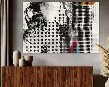 Abstract, zwart-wit met kleur, organisch van Joriali Abstract