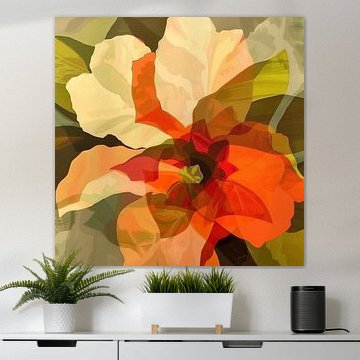 Mehrschichtige Blumenpracht in warmen Erdtönen