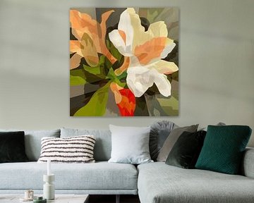 Zarte Blumen in abstrakten Formen und Farben von Color Square