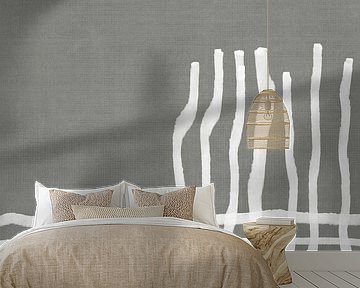 Abstract artwork in sage green with textures and brushstrokes by Imaginative