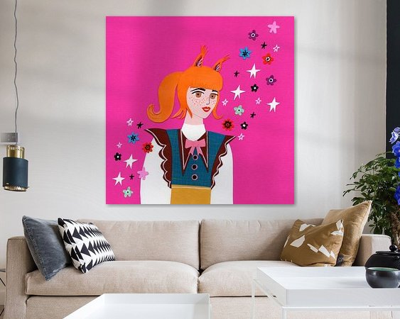 Voorbeeld van het werk in een kamer