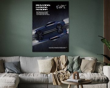 Mustang Donkerpaard Poster van Ali Firdaus