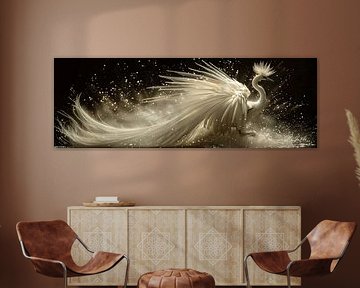Ode an die Eleganz: Ein Paradiesvogel in dynamischer Bewegung