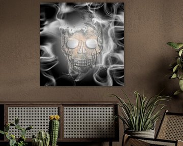 Digital-Art Smoke & Skull van Melanie Viola