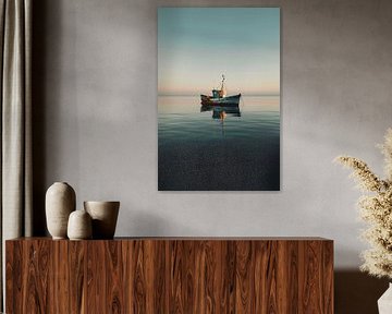 Océan minimaliste, bateau