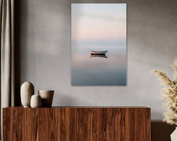 Blauwe zee, kleine boot