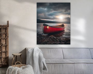 Bateau sur une rive vide