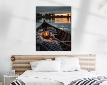 Bateau solitaire, mer calme