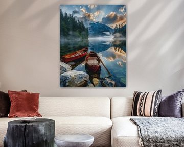 Boot in een rustige baai