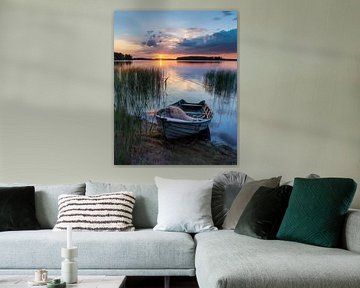 Einsames Boot am Ufer
