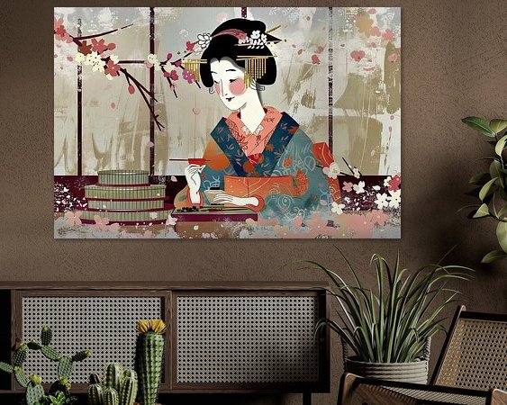 Voorbeeld van het werk in een kamer