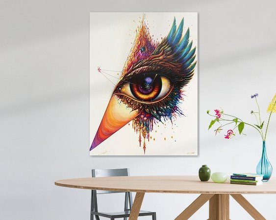 Voorbeeld van het werk in een kamer