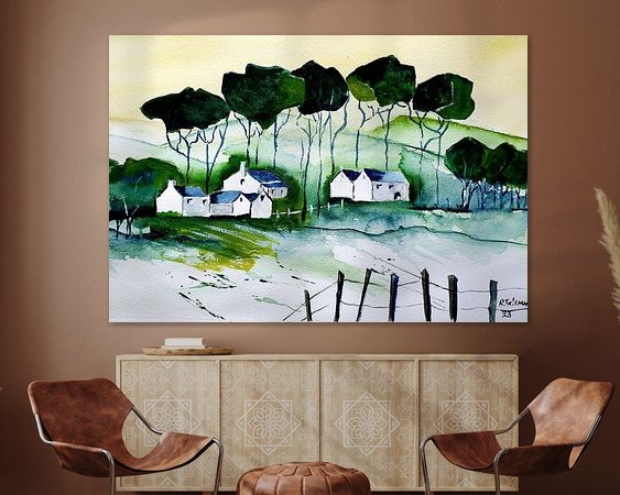 Voorbeeld van het werk in een kamer