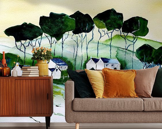 Voorbeeld van het werk in een kamer