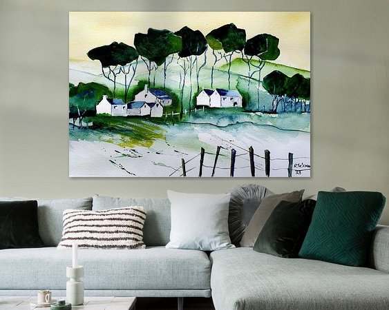 Voorbeeld van het werk in een kamer