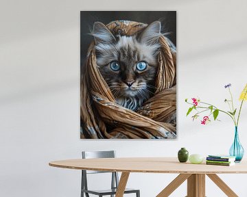 Tibetaanse kat met blauwe ogen van haroulita