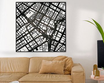 Moderne Stadsplattegrond voor Muurdecoratie van Vlindertuin-Art