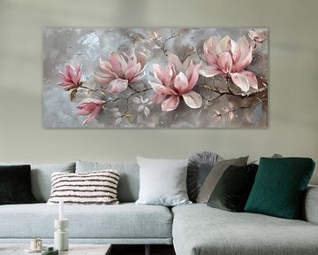 Schilderij van bloeiende Magnolia van Thea