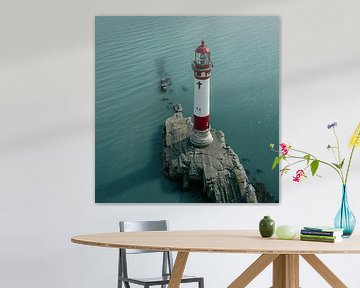 Phare dans la mer de brouillard