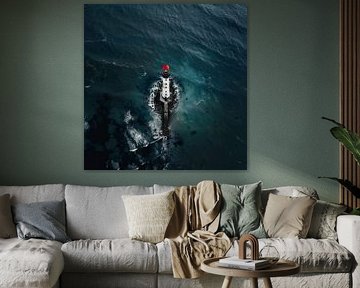 Phare pittoresque dans la lumière du soir