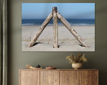 Wooden fence at the beach von Marit Visser