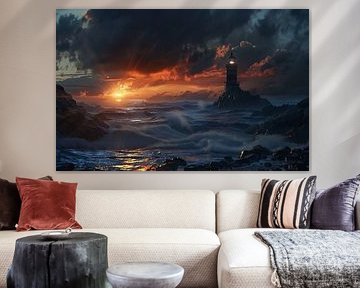 Phare sur une mer agitée