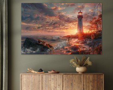 Malerischer Leuchtturm im Abendlicht