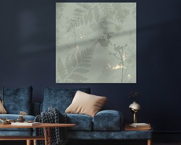 Botanische collage met vleugje goudfoliepatina van Anna Sokol