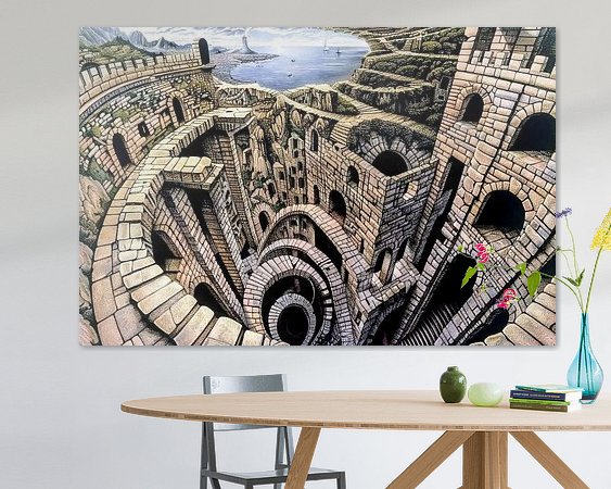 Voorbeeld van het werk in een kamer