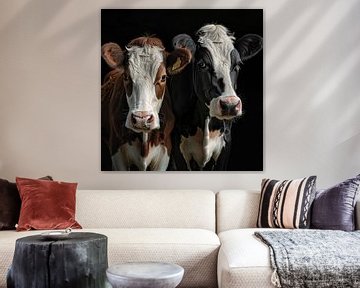 Bruine en zwarte koe van TheXclusive Art