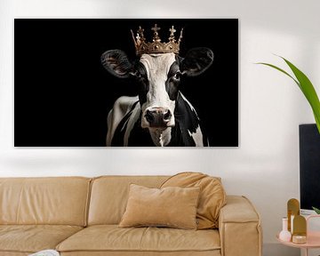 Koe koning met kroon panorama van TheXclusive Art