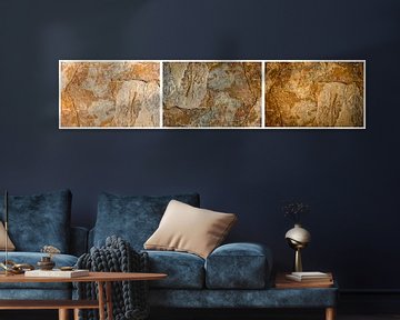 Rock face triptych by Dieter Walther