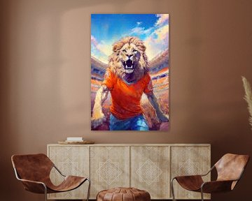 De Oranje leeuw brult (kunst) van Art by Jeronimo