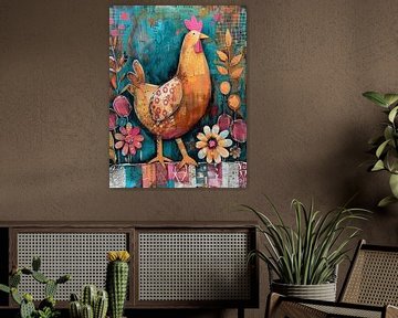 Colourful "Patchwork" chicken by Studio Allee