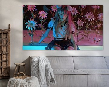 Flower power fantasie vrouw