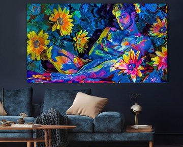 Flowerpower Fantasie met man van Egon Zitter