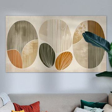 botanical shapes in earth tones