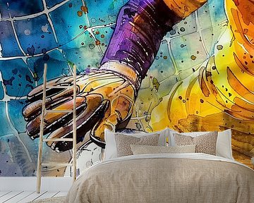 Goalkeeper football watercolor sport art #football by JBJart Justyna Jaszke