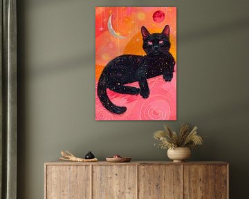 Zwarte kat in de ruimte 4 #kat van JBJart Justyna Jaszke