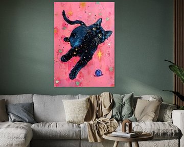 Black cat in space 9 #cat by JBJart Justyna Jaszke