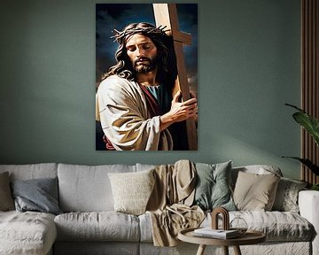 Jezus Christus met kruis van Art Kingdom