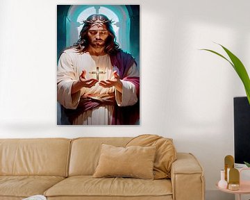 Jezus Christus Zegen met Kruis van Art Kingdom