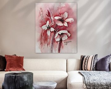 Bloemenfantasie van Rita Tielemans Kunst