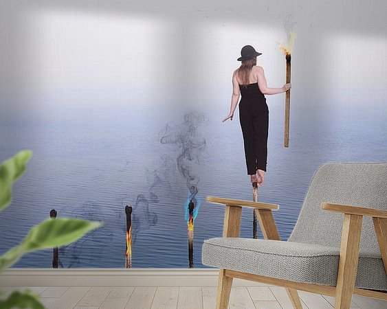 Voorbeeld van het werk in een kamer